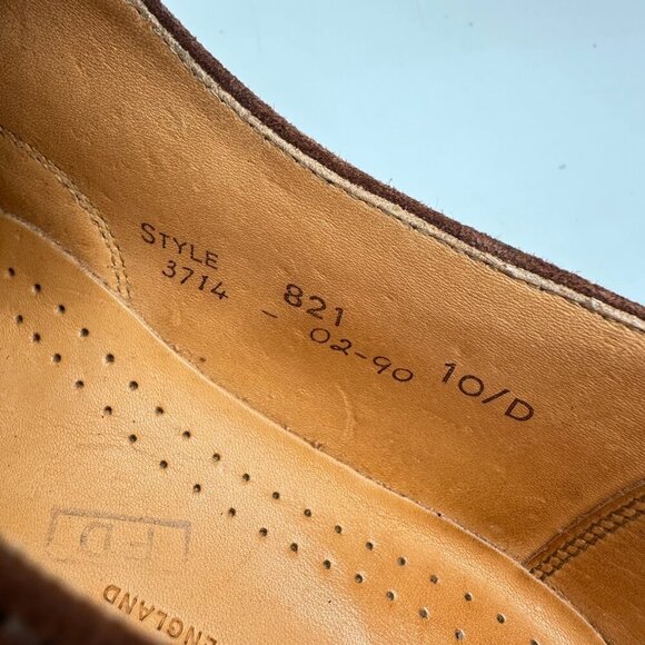 Cole Haan Men Size UK 10D US 10.5D Brown Suede Cap Toe Oxford England Shoes - Picture 10 of 11